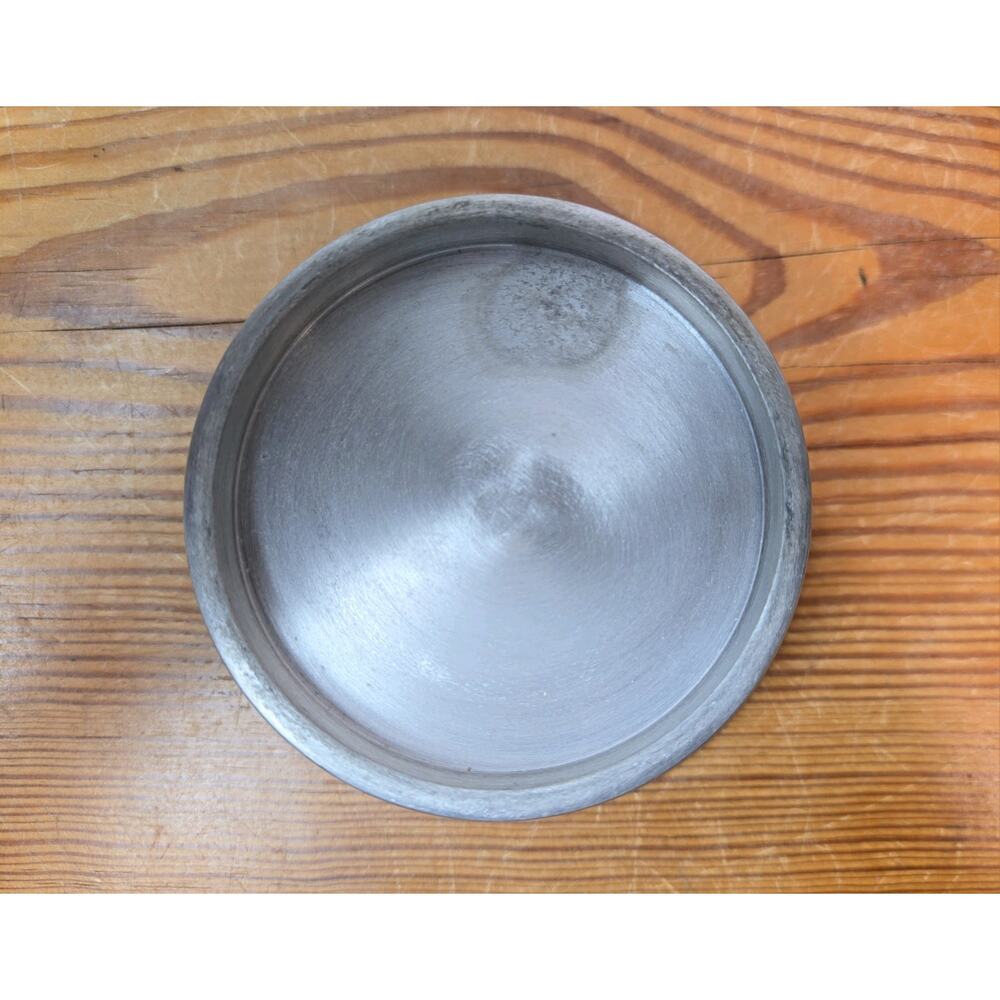 PartyLite Pillar Round Stacked Candle Holder Aluminum Pewter